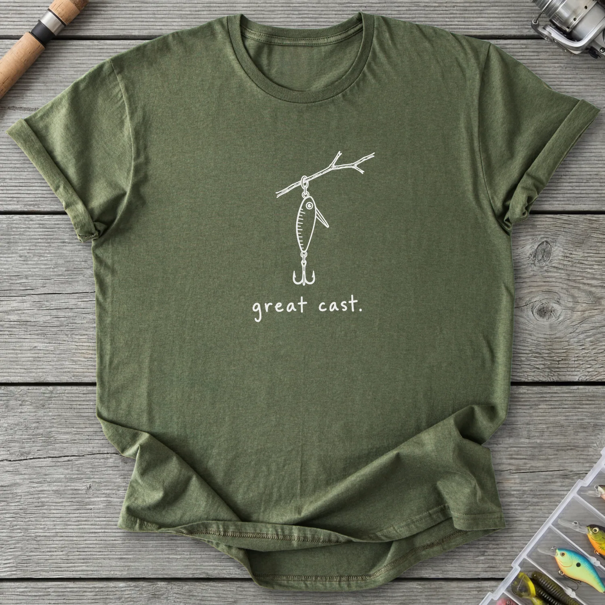 Great Cast Gone Wrong T-Shirt in Military Green | River Giants Club