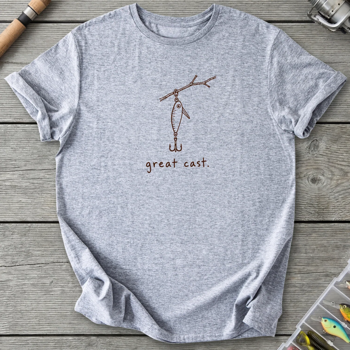Great Cast Gone Wrong T-Shirt in Sport Grey | River Giants Club