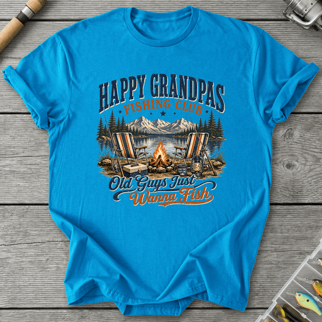 Happy Grandpas Fishing Club T-Shirt in Sapphire | River Giants Club