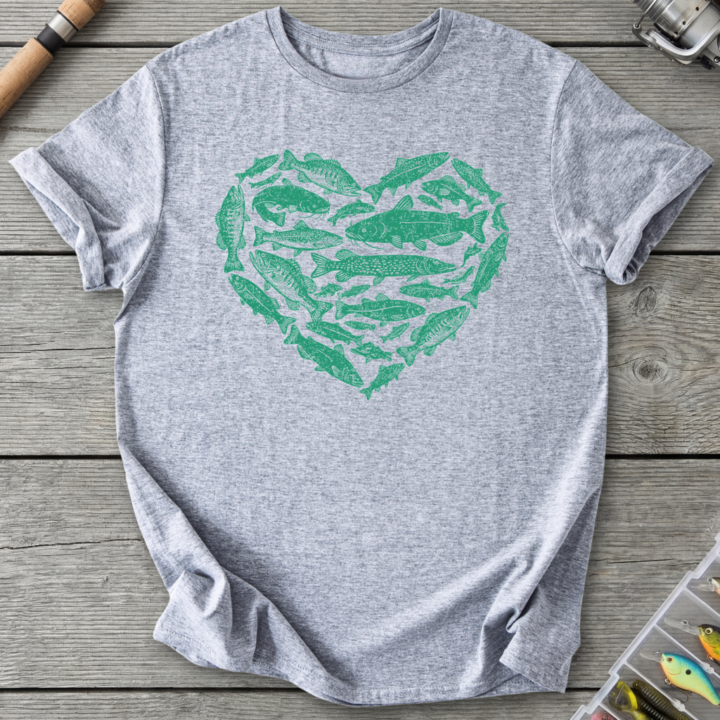 Heart Shaped Fish T-Shirt in Sport Grey | River Giants Club