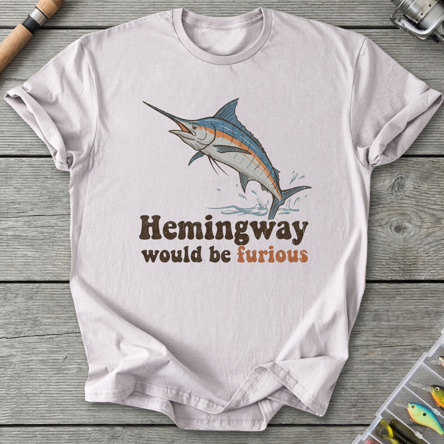Hemingway Would Be Furious T-Shirt in Ice Grey | River Giants Club