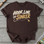 Hook Line And Sinker T-Shirt in Dark Chocolate | River Giants Club