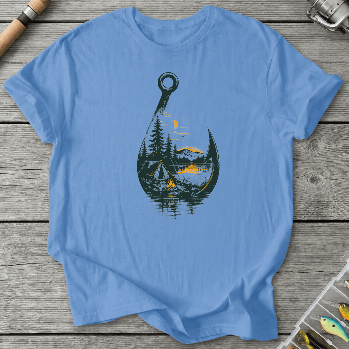 Hook With View T-Shirt in Carolina Blue | River Giants Club