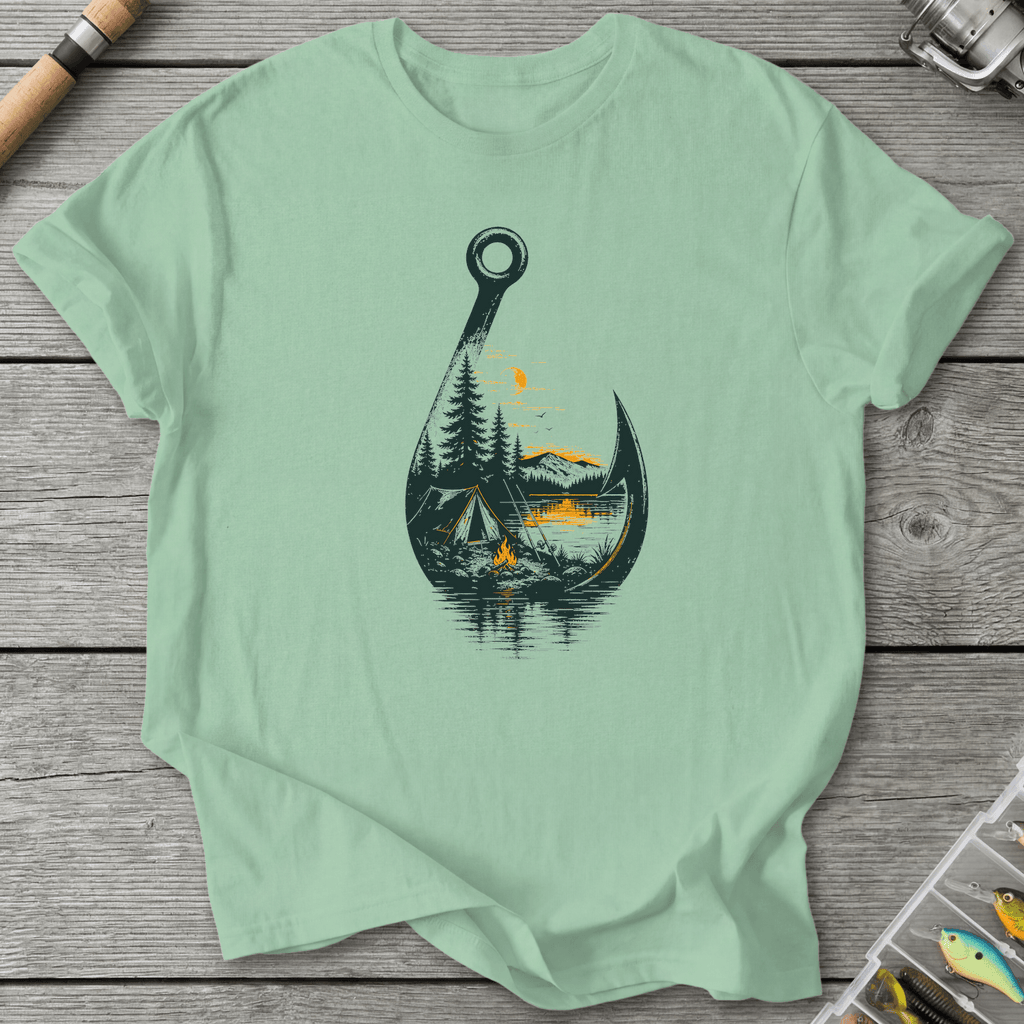 Hook With View T-Shirt in Mint Green | River Giants Club