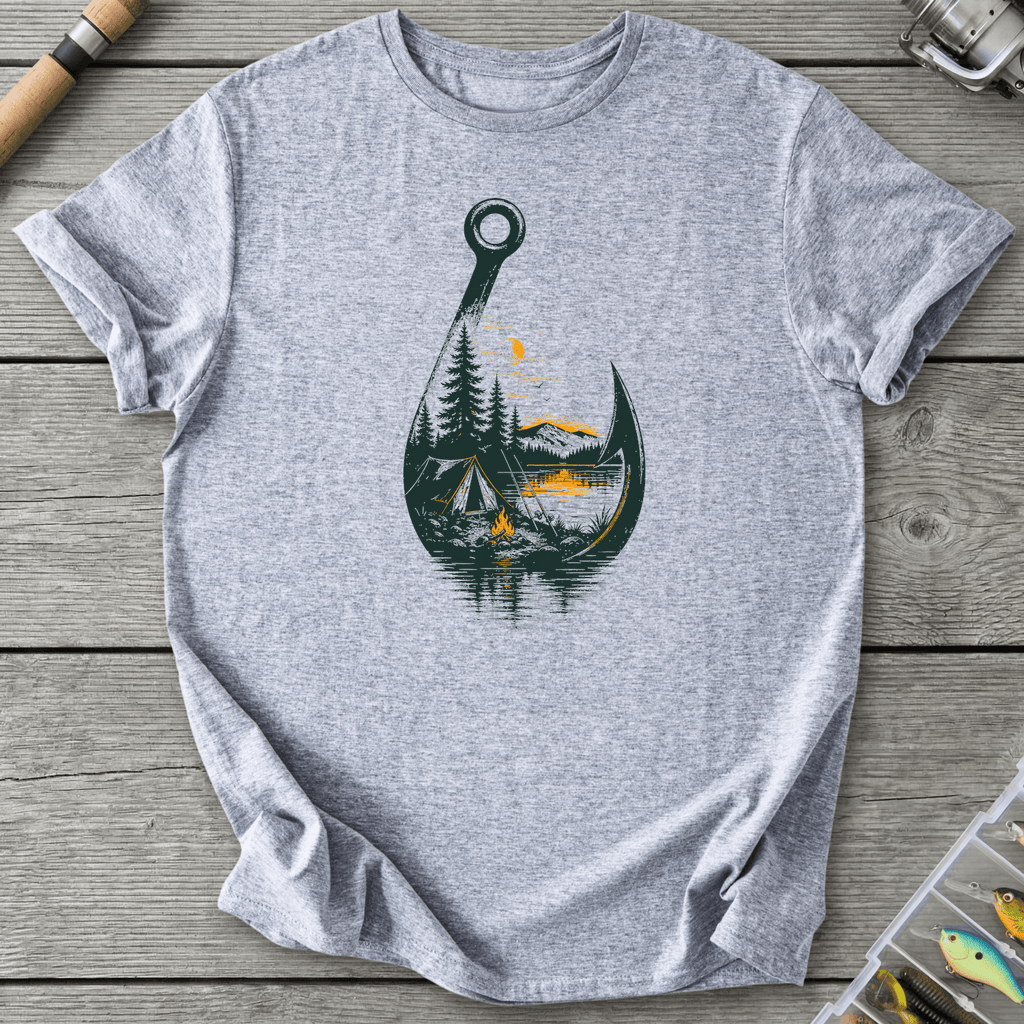 Hook With View T-Shirt in Sport Grey | River Giants Club