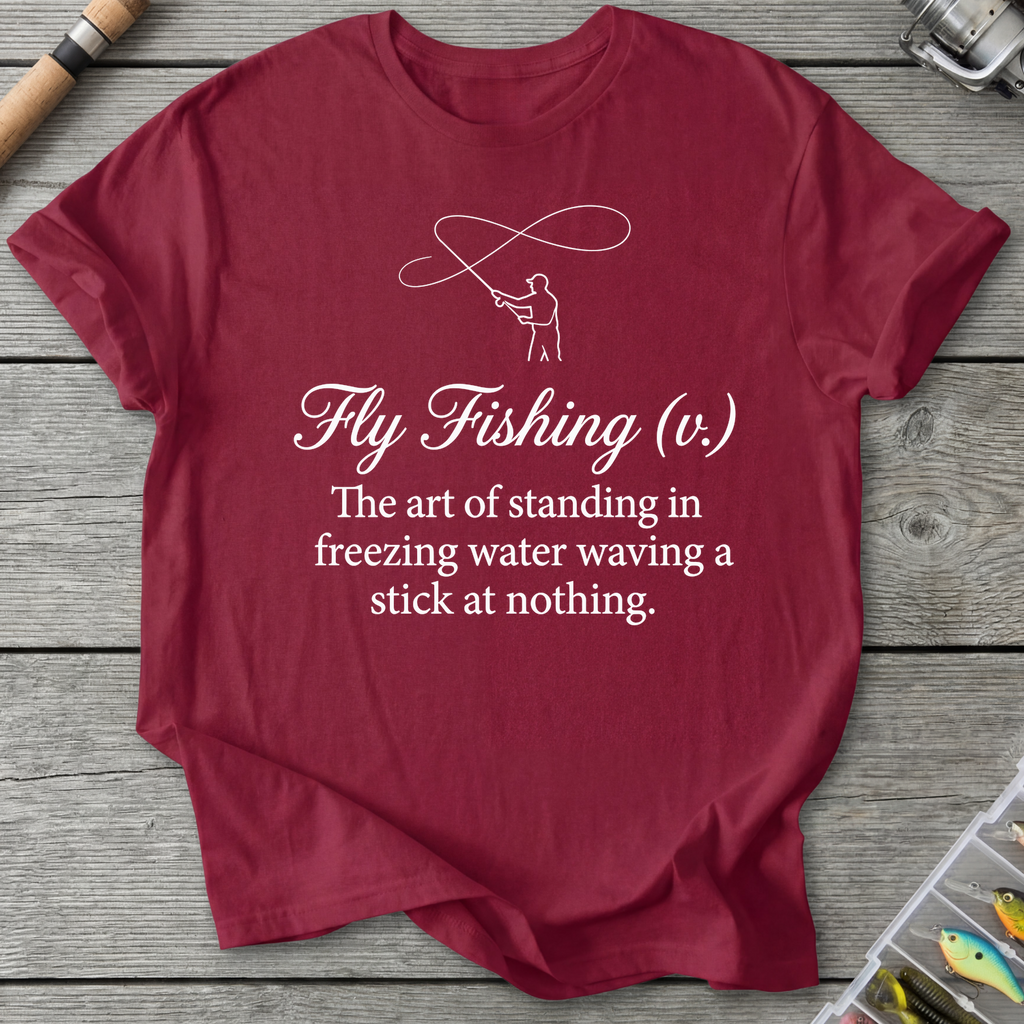 Hy Fishing V Fisherman T-Shirt in Cardinal Red | River Giants Club