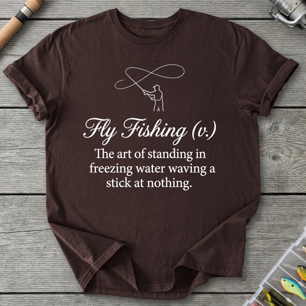 Hy Fishing V Fisherman T-Shirt in Dark Chocolate | River Giants Club