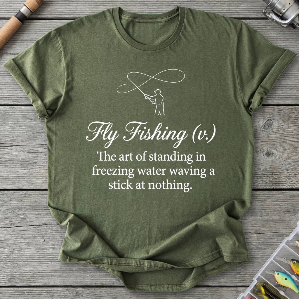 Hy Fishing V Fisherman T-Shirt in Military Green | River Giants Club