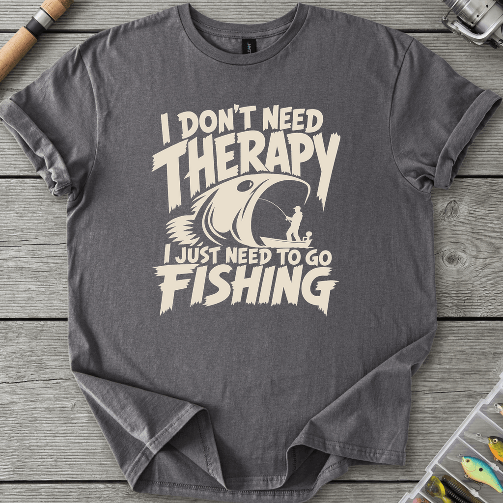 I Don't Need Therapy Fishing T-Shirt in Charcoal | River Giants Club