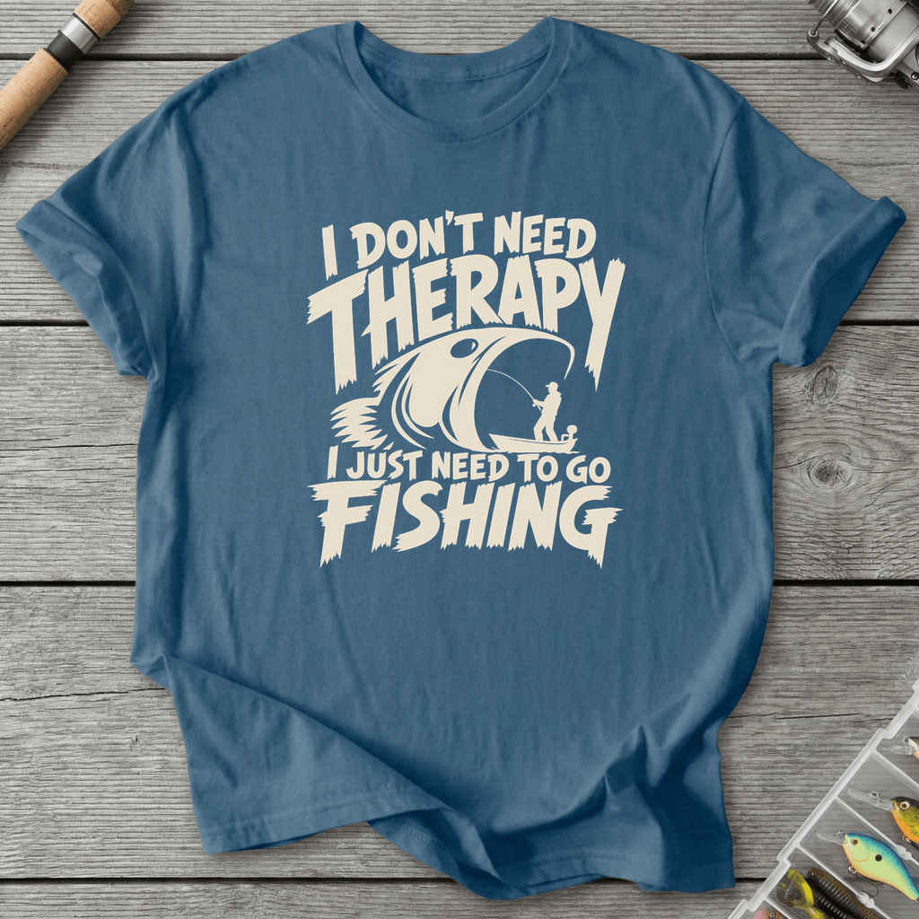 I Don't Need Therapy Fishing T-Shirt in Indigo Blue | River Giants Club