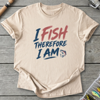 I Fish Therefore I Am T-Shirt in Sand | River Giants Club