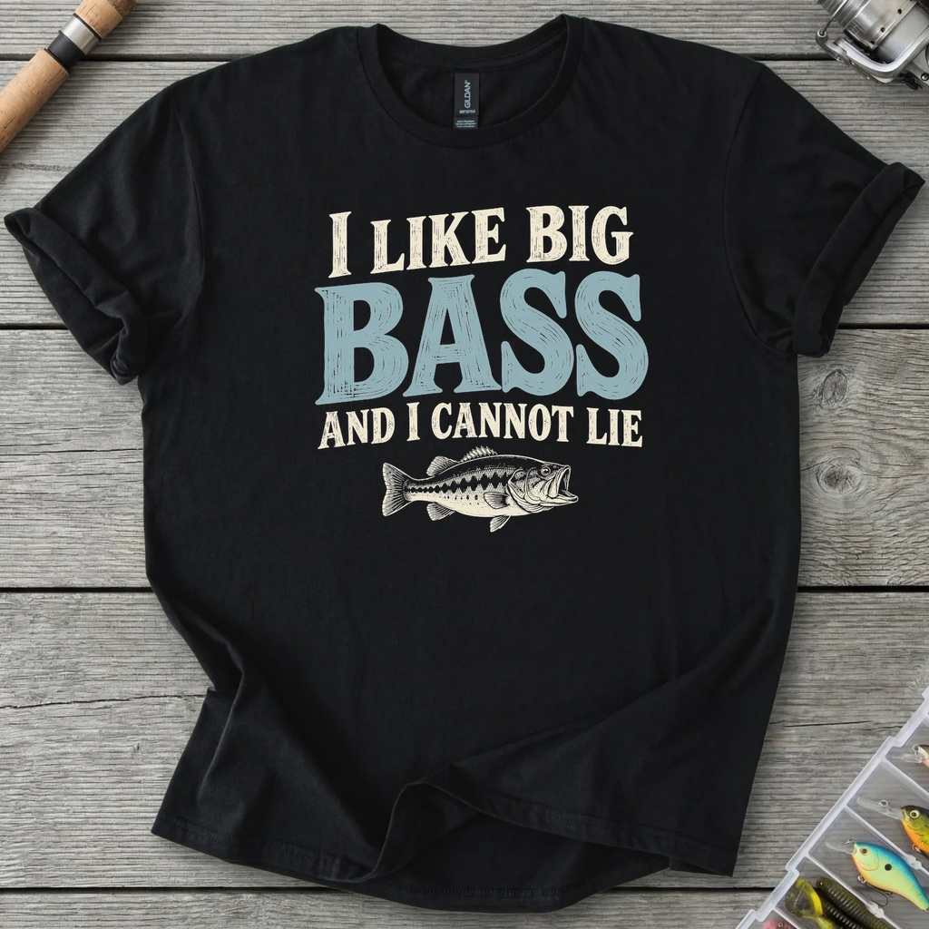 I Like Big Bass T-Shirt in Black | River Giants Club