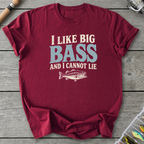 I Like Big Bass T-Shirt in Maroon | River Giants Club