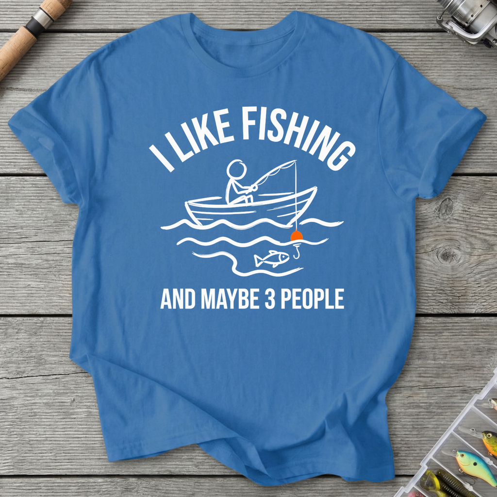 I Like Fishing and Maybe 3 People T-Shirt in Iris | River Giants Club
