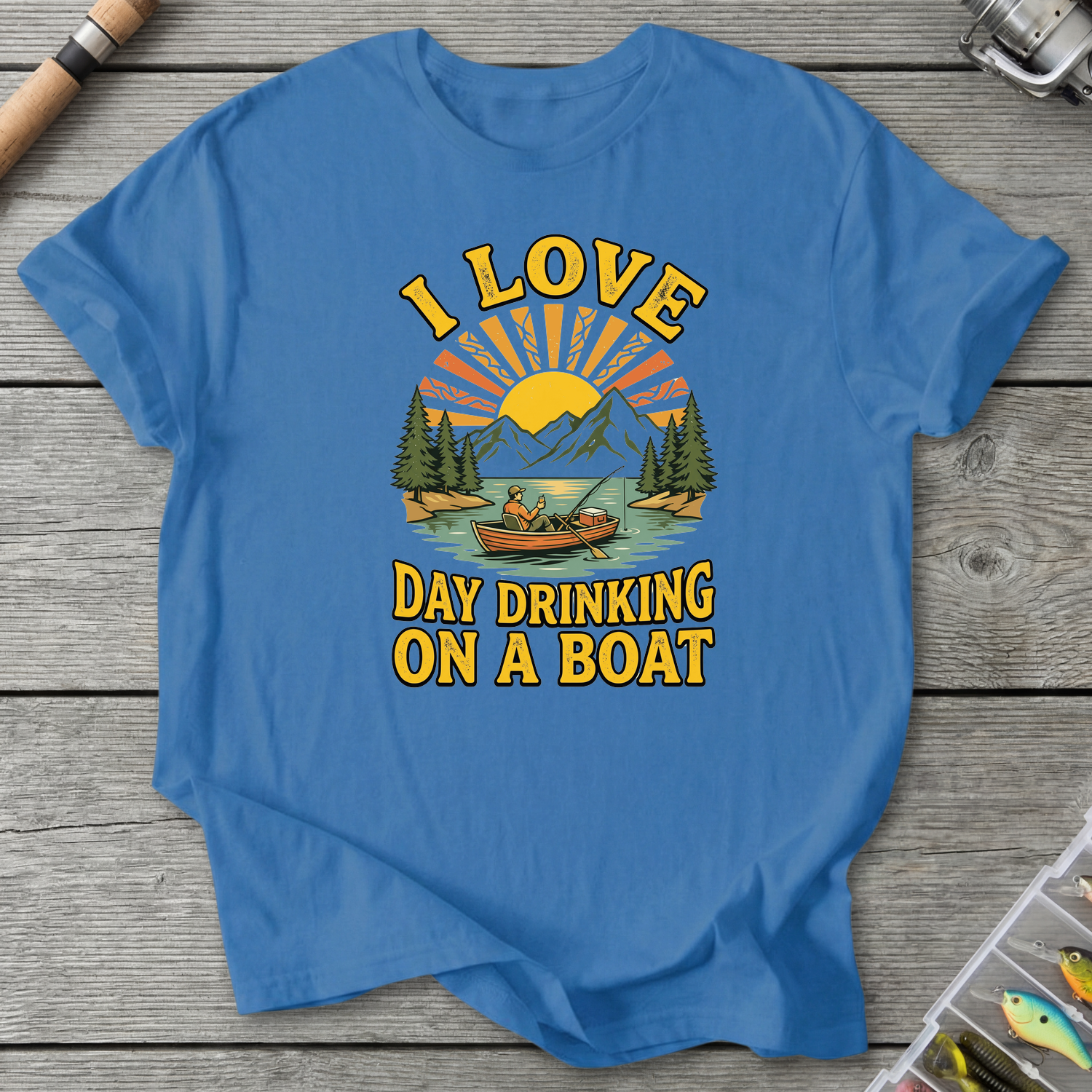 I Love Day Drinking On A Boat T-Shirt in Iris | River Giants Club