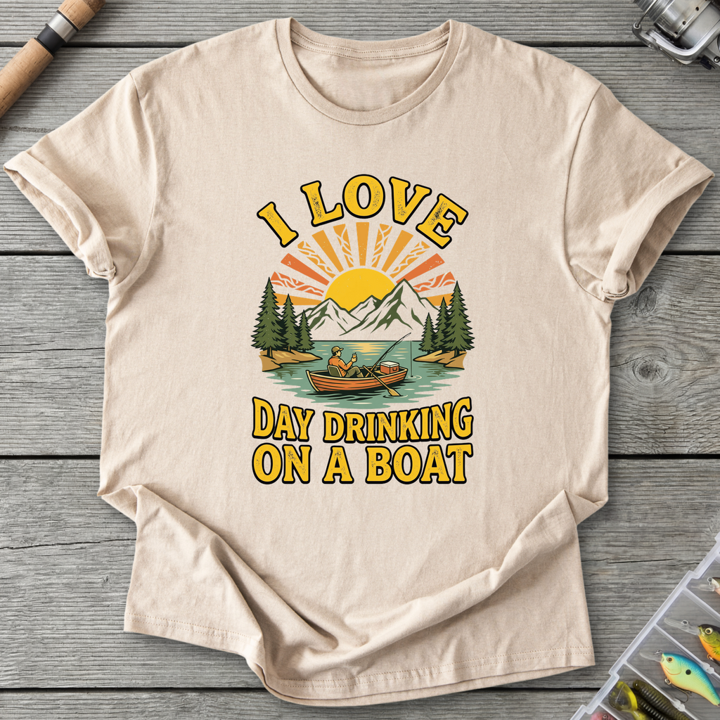 I Love Day Drinking On A Boat T-Shirt in Sand | River Giants Club