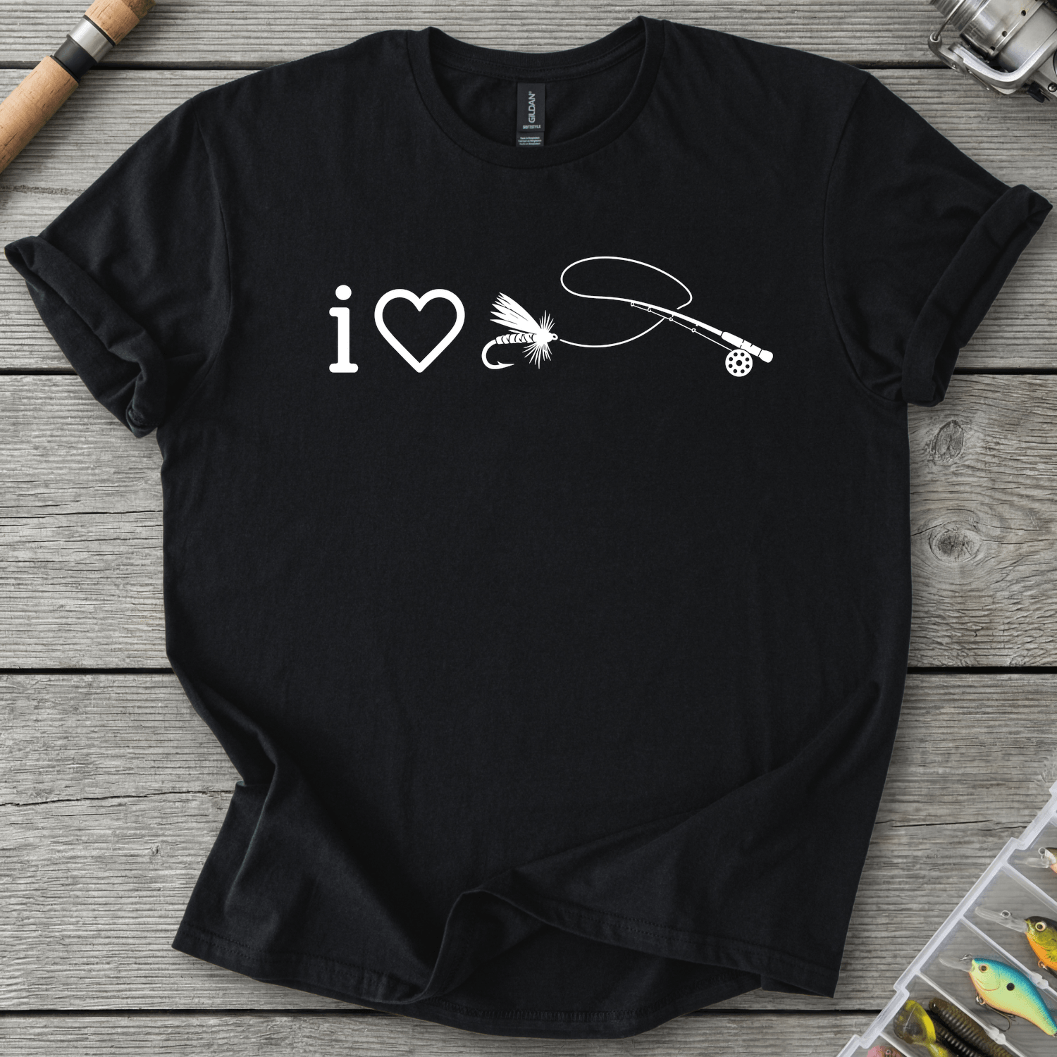 I Love Flyfishing T-Shirt in Black | River Giants Club