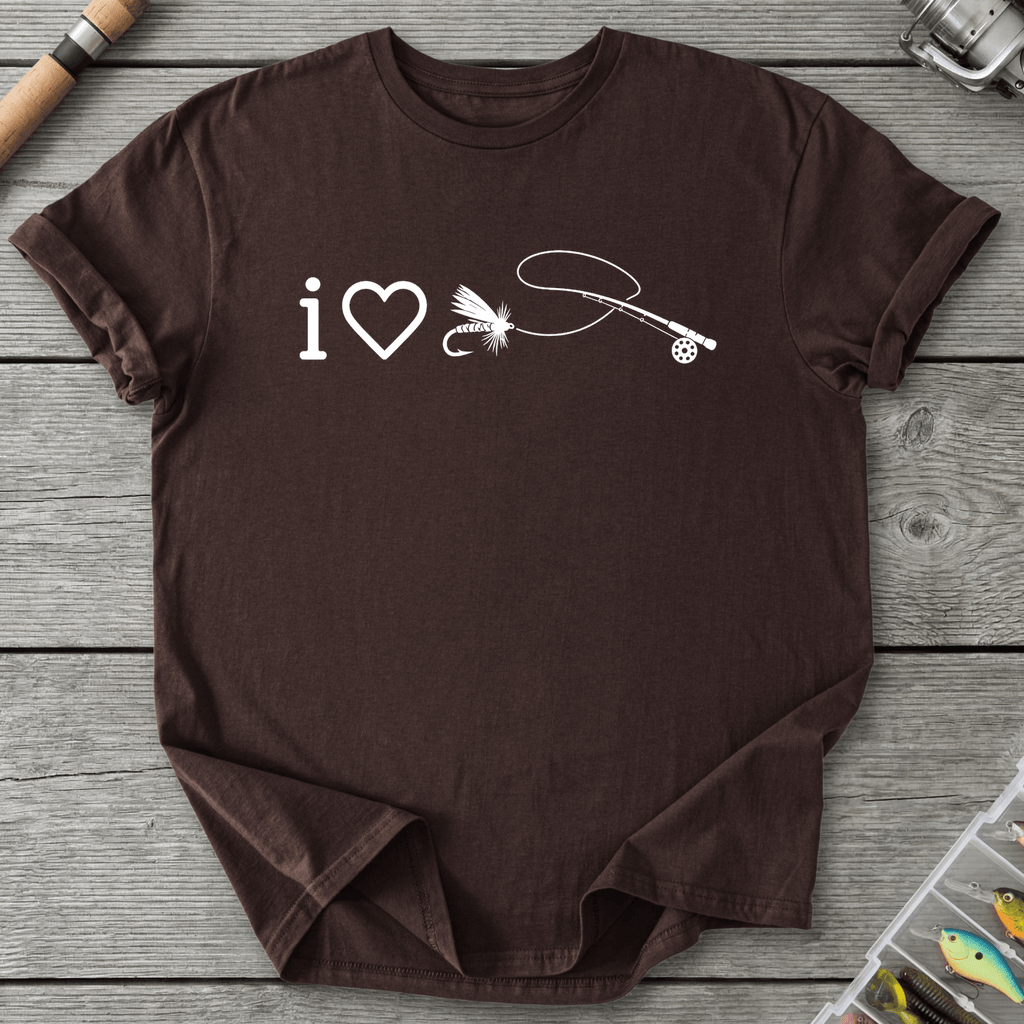 I Love Flyfishing T-Shirt in Dark Chocolate | River Giants Club
