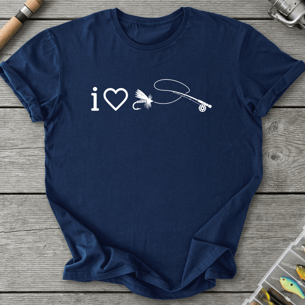 I Love Flyfishing T-Shirt in Navy | River Giants Club