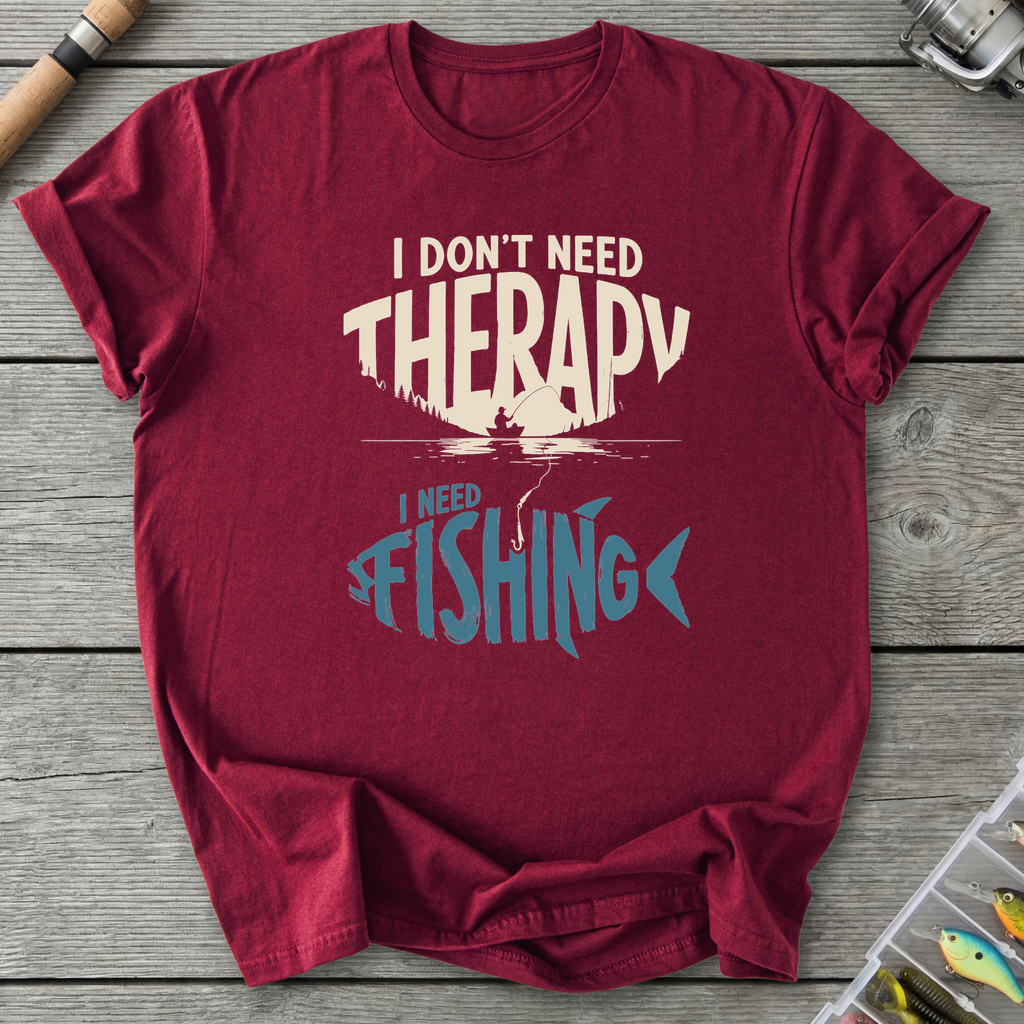 I Need Fishing T-Shirt in Maroon | River Giants Club