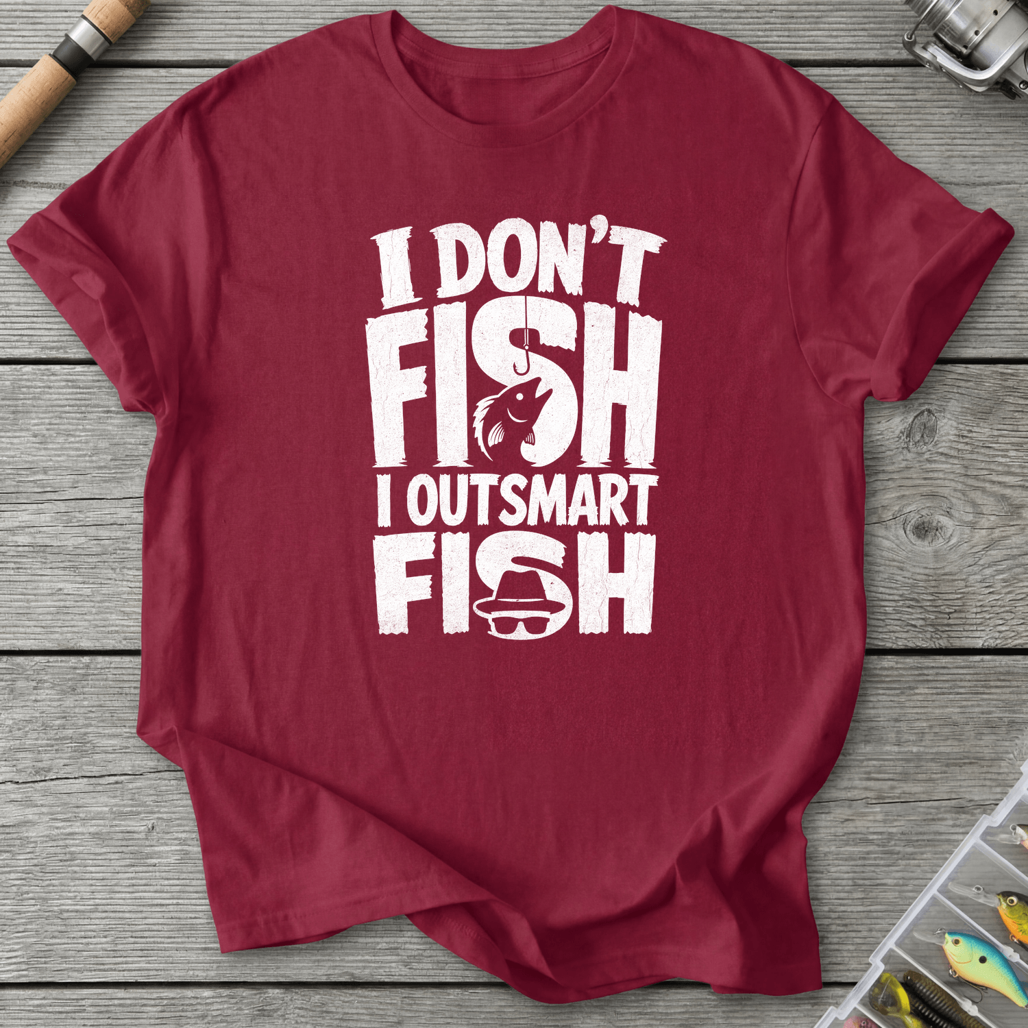 I Outsmart Fish T-Shirt in Cardinal Red | River Giants Club