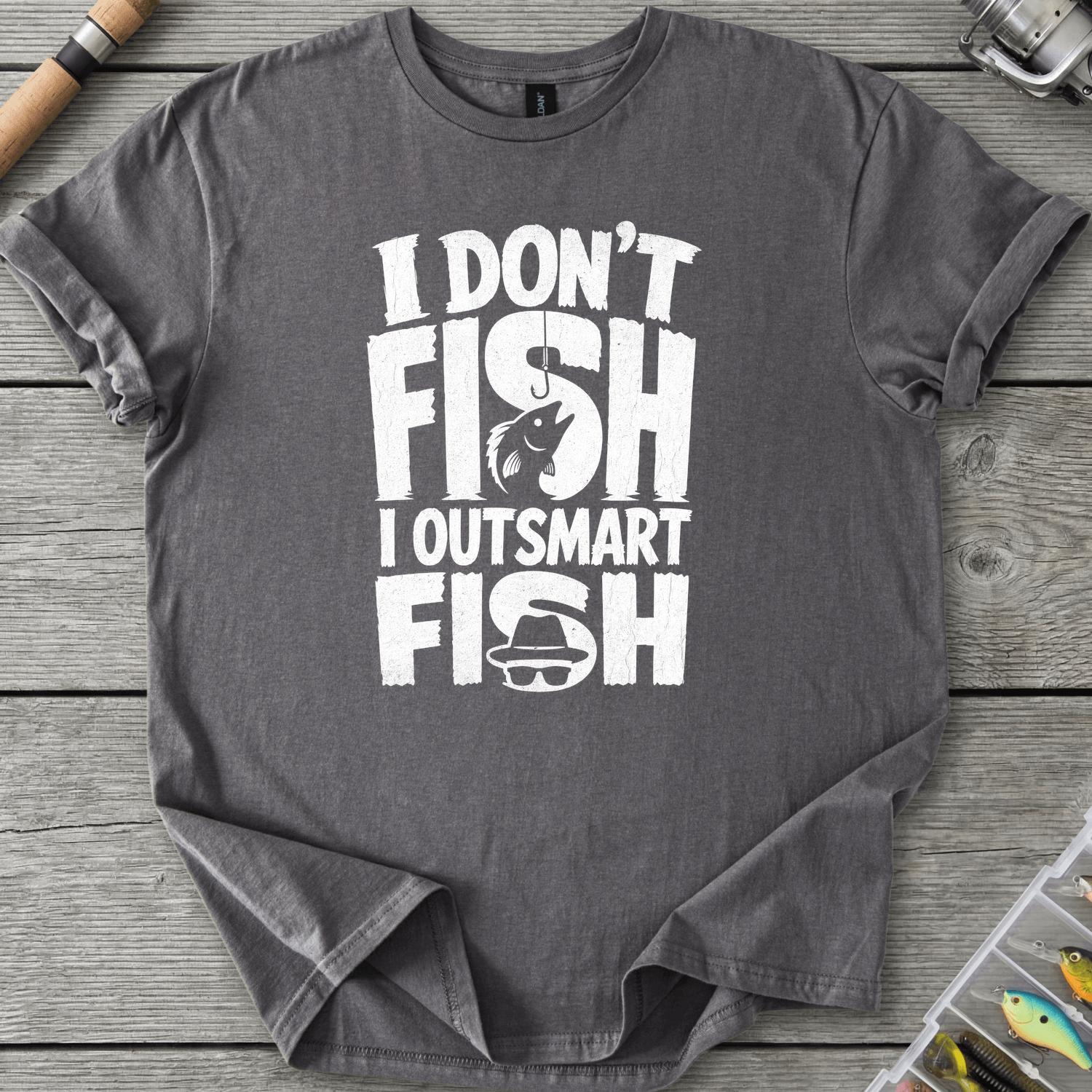 I Outsmart Fish T-Shirt in Charcoal | River Giants Club