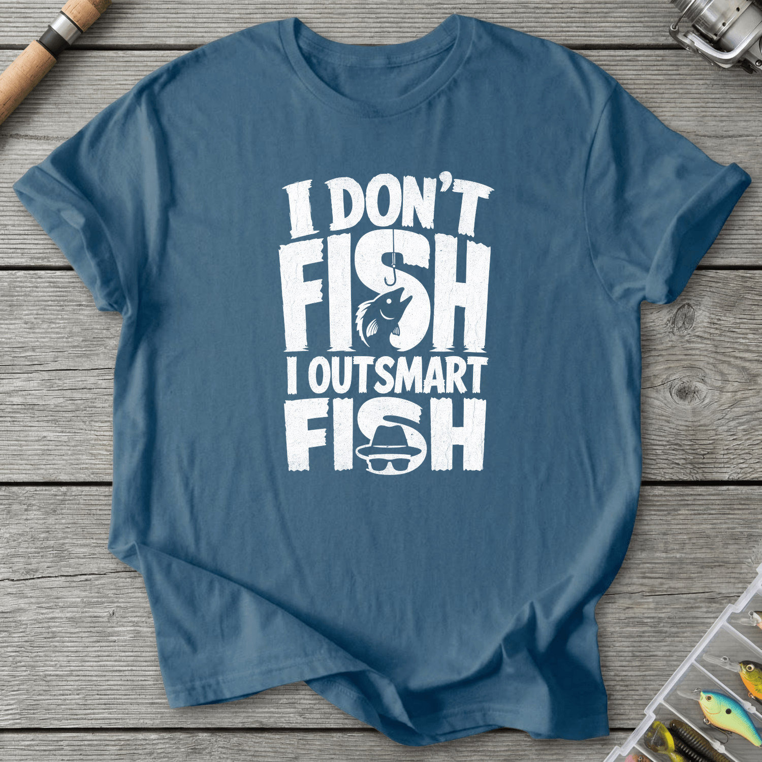 I Outsmart Fish T-Shirt in Indigo Blue | River Giants Club