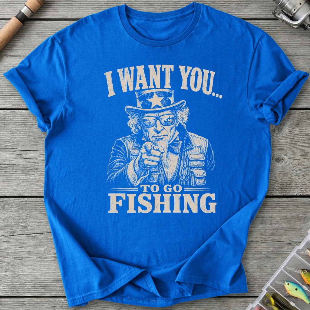 I Want You Fishing T-Shirt in Royal | River Giants Club
