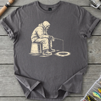 Ice Angler On Bucket T-Shirt in Charcoal | River Giants Club