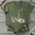 Ice Auger Bootprints T-Shirt in Military Green | River Giants Club