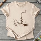 Ice Auger Bootprints T-Shirt in Sand | River Giants Club