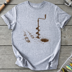 Ice Auger Bootprints T-Shirt in Sport Grey | River Giants Club