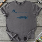 Ice Fishing Pike T-Shirt in Charcoal | River Giants Club