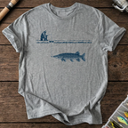 Ice Fishing Pike T-Shirt in Graphite Heather | River Giants Club