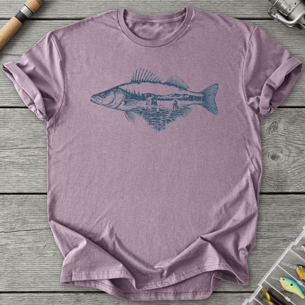 Ice Fishing Walleye T-Shirt in Paragon | River Giants Club