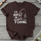 I'd Rather Be Fishing Stick Figure T-Shirt in Dark Chocolate | River Giants Club