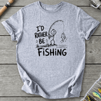 I'd Rather Be Fishing Stick Figure T-Shirt in Sport Grey | River Giants Club