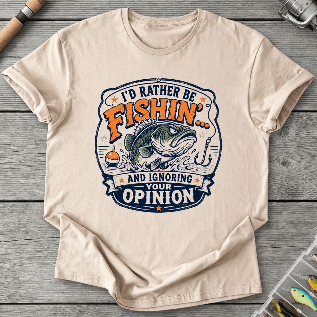 Ignore Your Opinion Fishing Ignoring Your Opinion T-Shirt in Sand | River Giants Club