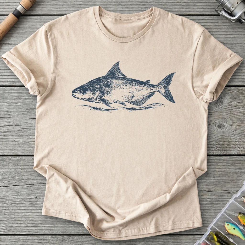 Indigo Mekong Giant Catfish T-Shirt in Sand | River Giants Club
