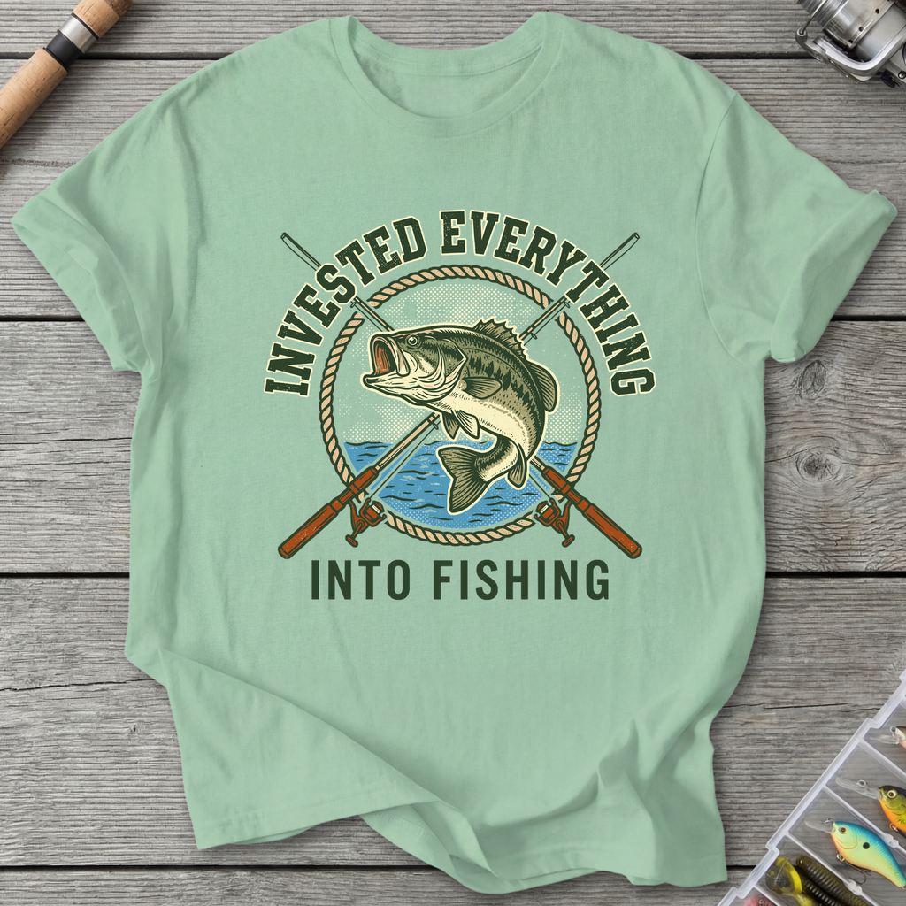 Invested Everything Into Fishing T-Shirt in Mint Green | River Giants Club