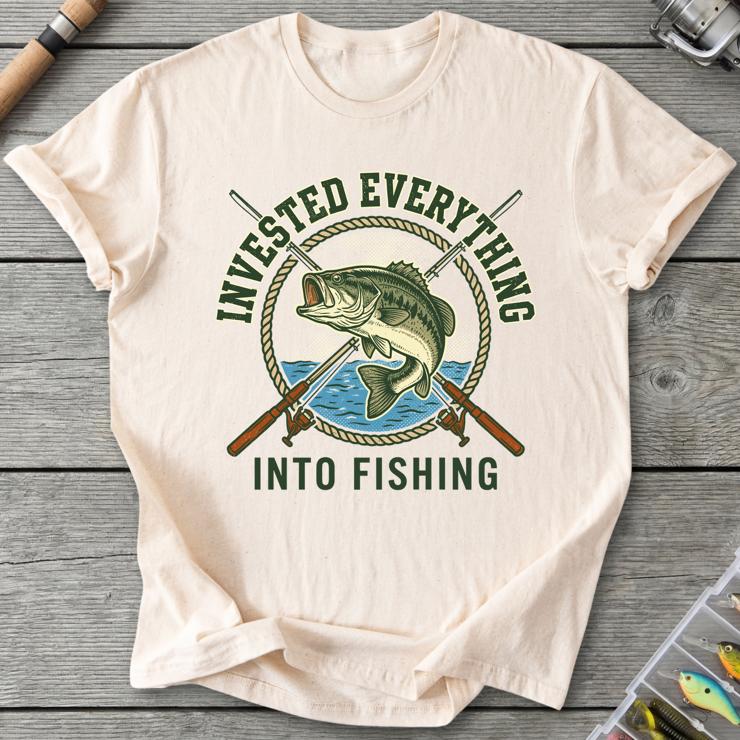 Invested Everything Into Fishing T-Shirt in Natural | River Giants Club