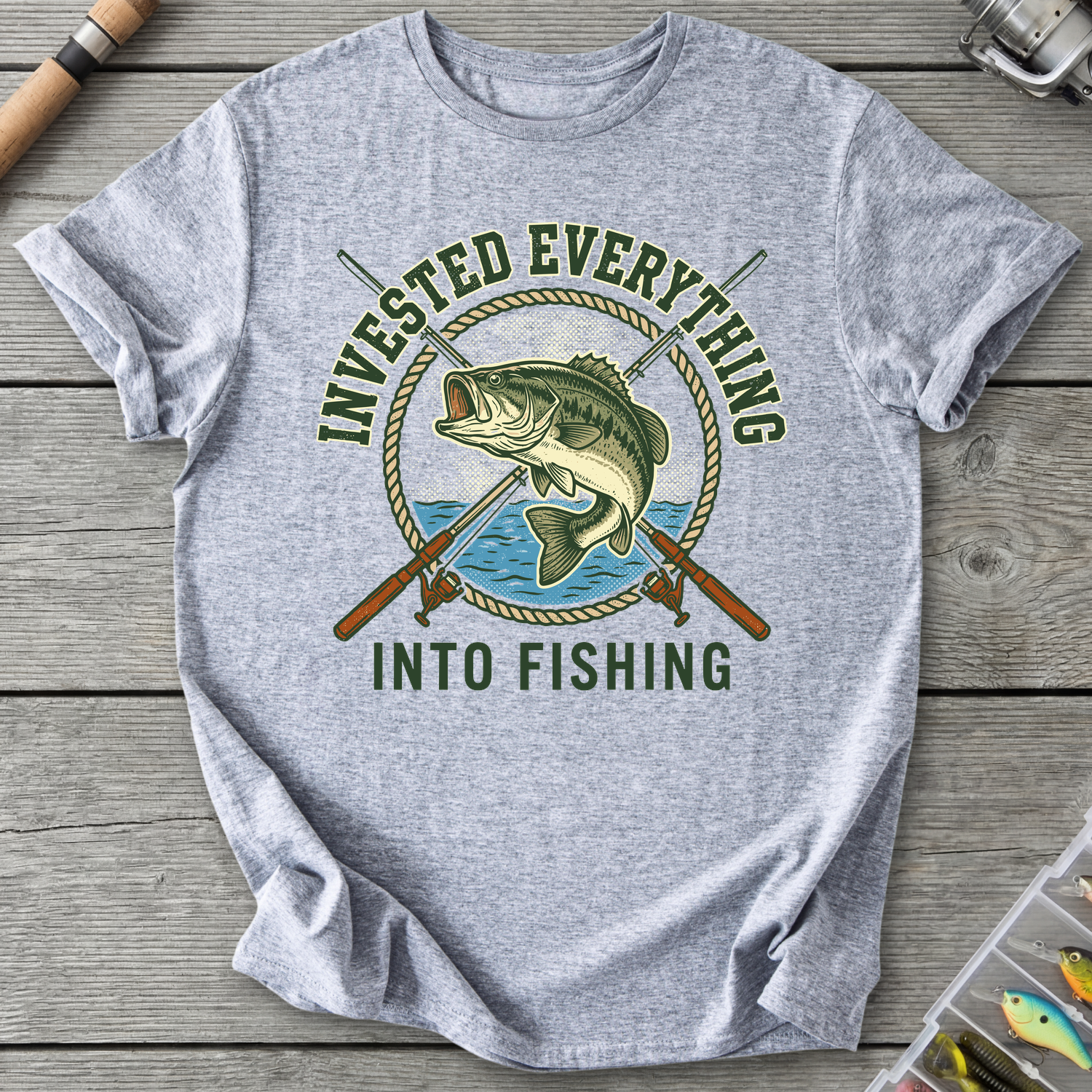 Invested Everything Into Fishing T-Shirt in Sport Grey | River Giants Club