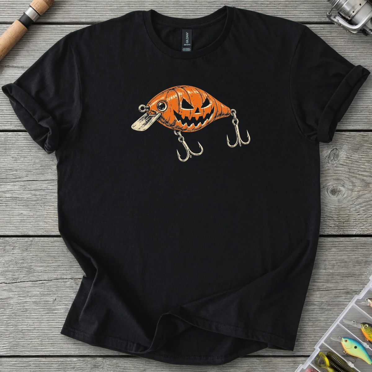 Jack O Lantern Crankbait T-Shirt in Black | River Giants Club