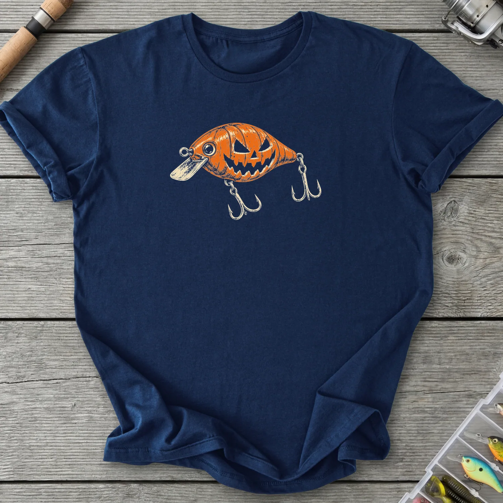 Jack O Lantern Crankbait T-Shirt in Navy | River Giants Club