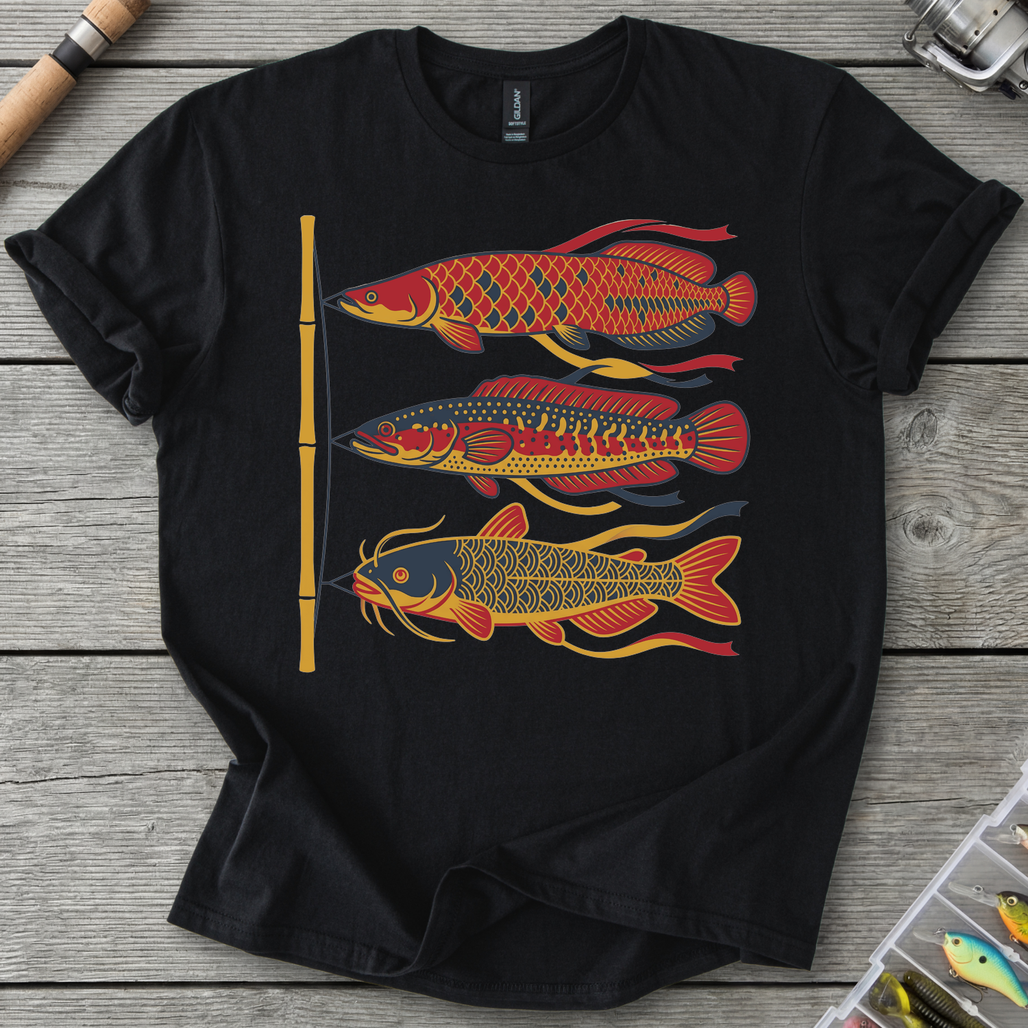 Japanese Windsocks River Giants T-Shirt in Black | River Giants Club