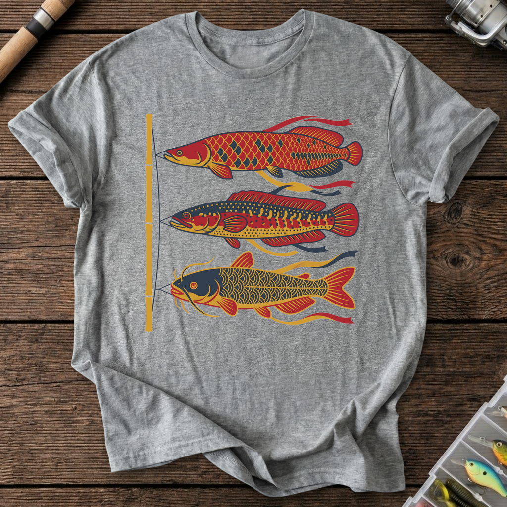 Japanese Windsocks River Giants T-Shirt in Graphite Heather | River Giants Club