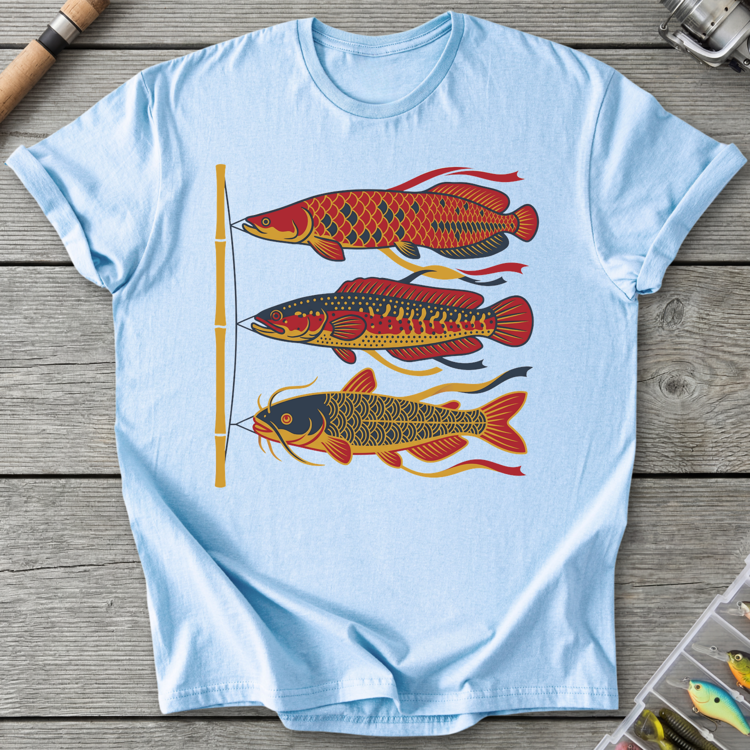 Japanese Windsocks River Giants T-Shirt in Light Blue | River Giants Club