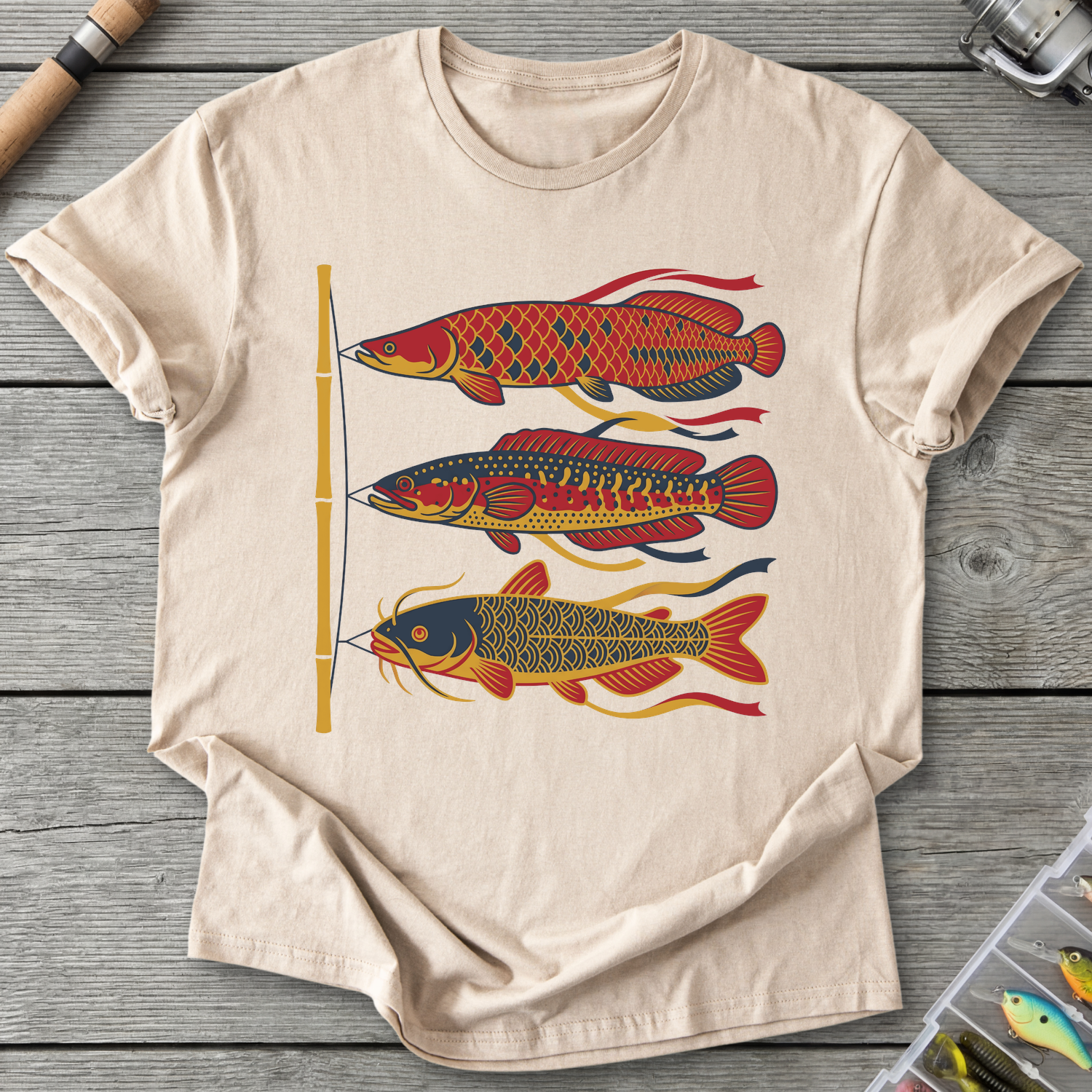 Japanese Windsocks River Giants T-Shirt in Sand | River Giants Club