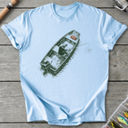 Jon Boat Fishing T-Shirt in Light Blue | River Giants Club