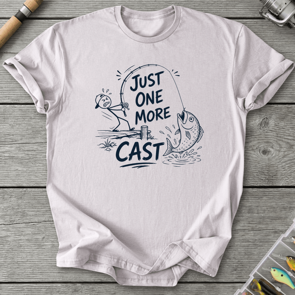Just One More Cast Figure T-Shirt in Ice Grey | River Giants Club